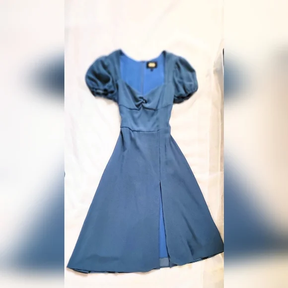 NWOT!Alexia Admor Anthro Women's Gracie Fit and Flare Dress in Denim Blu… - Picture 13 of 13